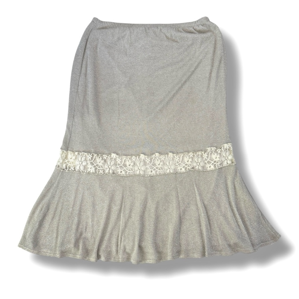 VTG 90s Boho Fairy Cottage Core Spencer Alexis Midi Skirt Crochet Lace Size XL